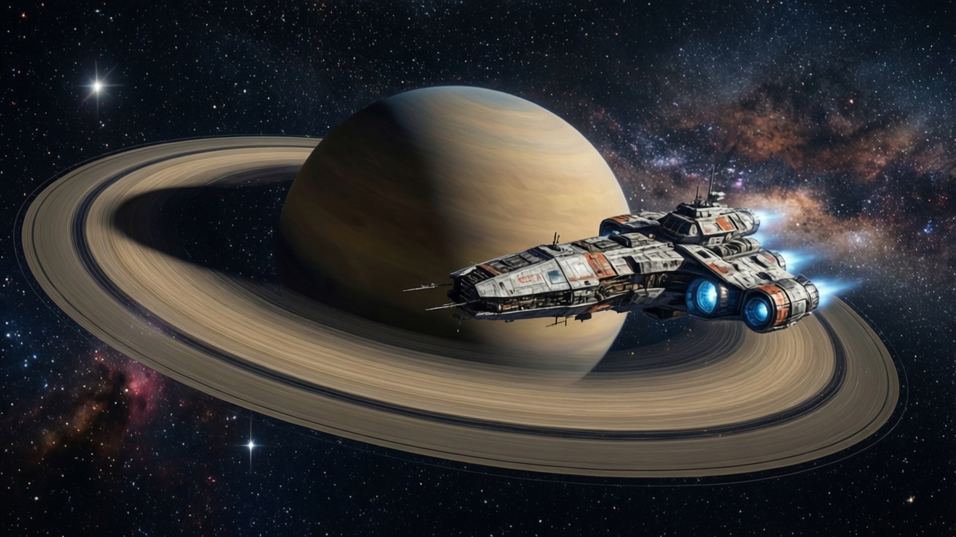 ग्रह के ऊपर अंतरिक्ष यान वॉलपेपर