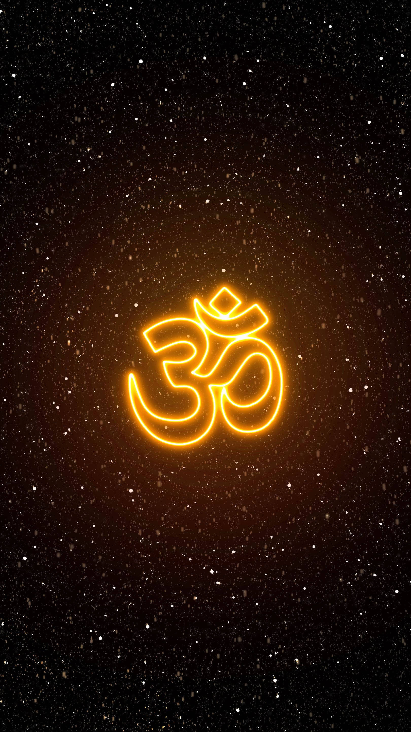 चमकता पीला ॐ प्रतीक वॉलपेपर