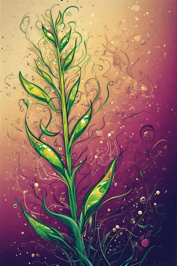 जादुई संध्या पर रेगिस्तान का सपन जैसा ओस भरा तना वॉलपेपर