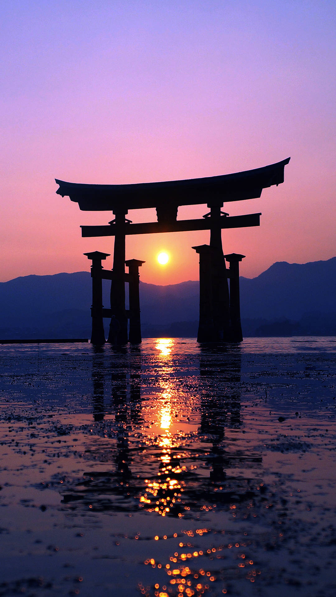जापानी सौंदर्य iPhone तोरी सिल्हूट — Japan GIF वॉलपेपर