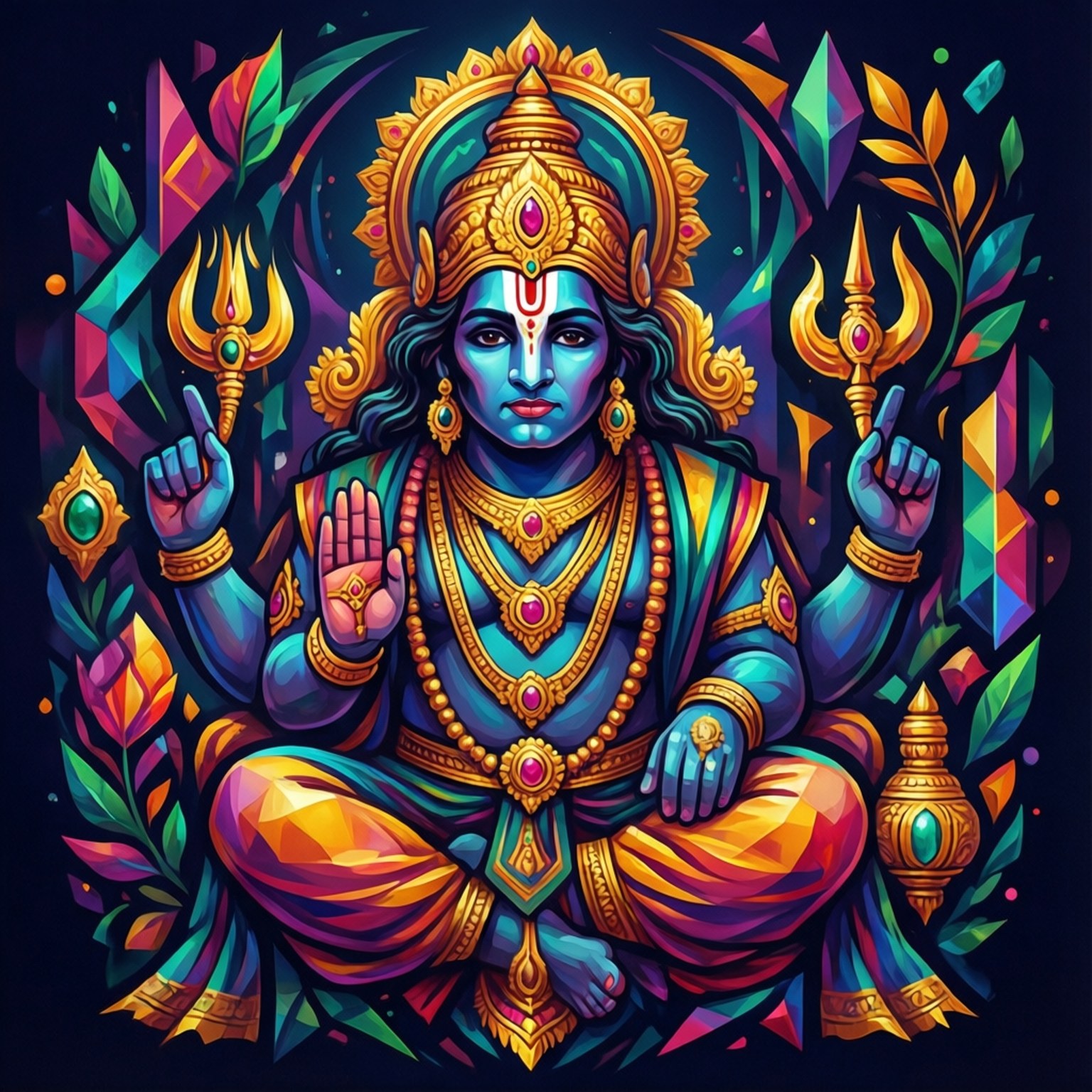 ज्यामितीय वेंकटेश्वर कला वॉलपेपर
