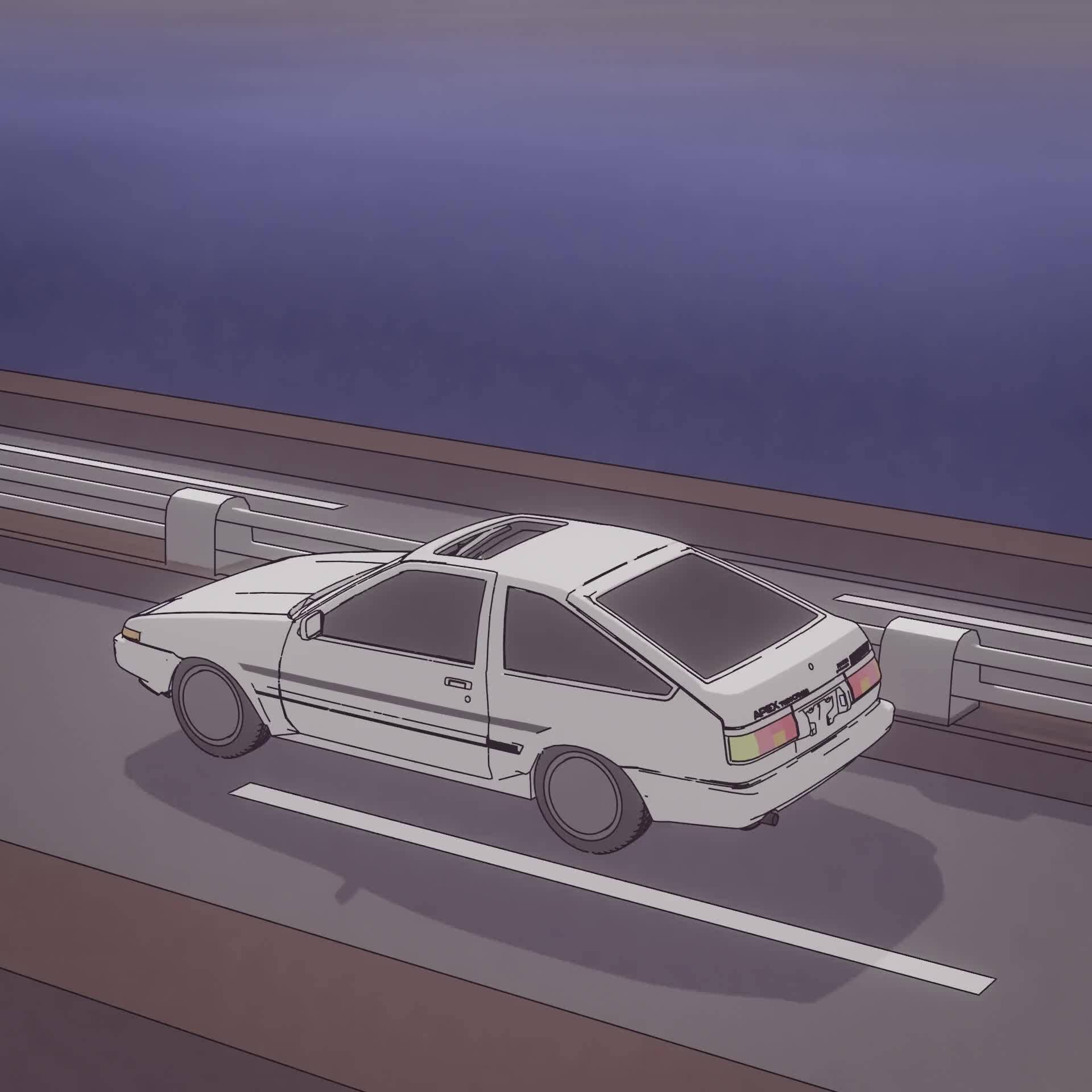 टोयोटा AE86 कार एनीमे वॉलपेपर