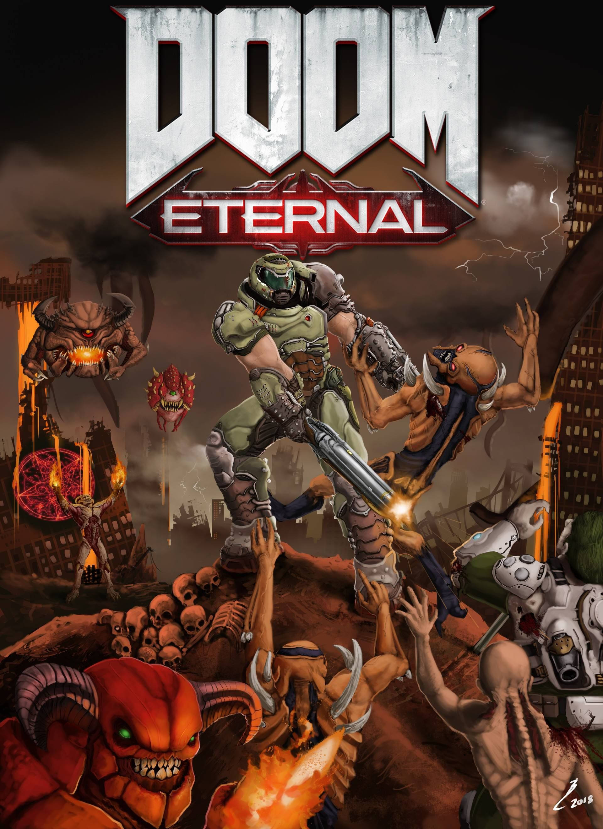 DOOM Eternal में नर्क की ताकतों से लड़ें वॉलपेपर