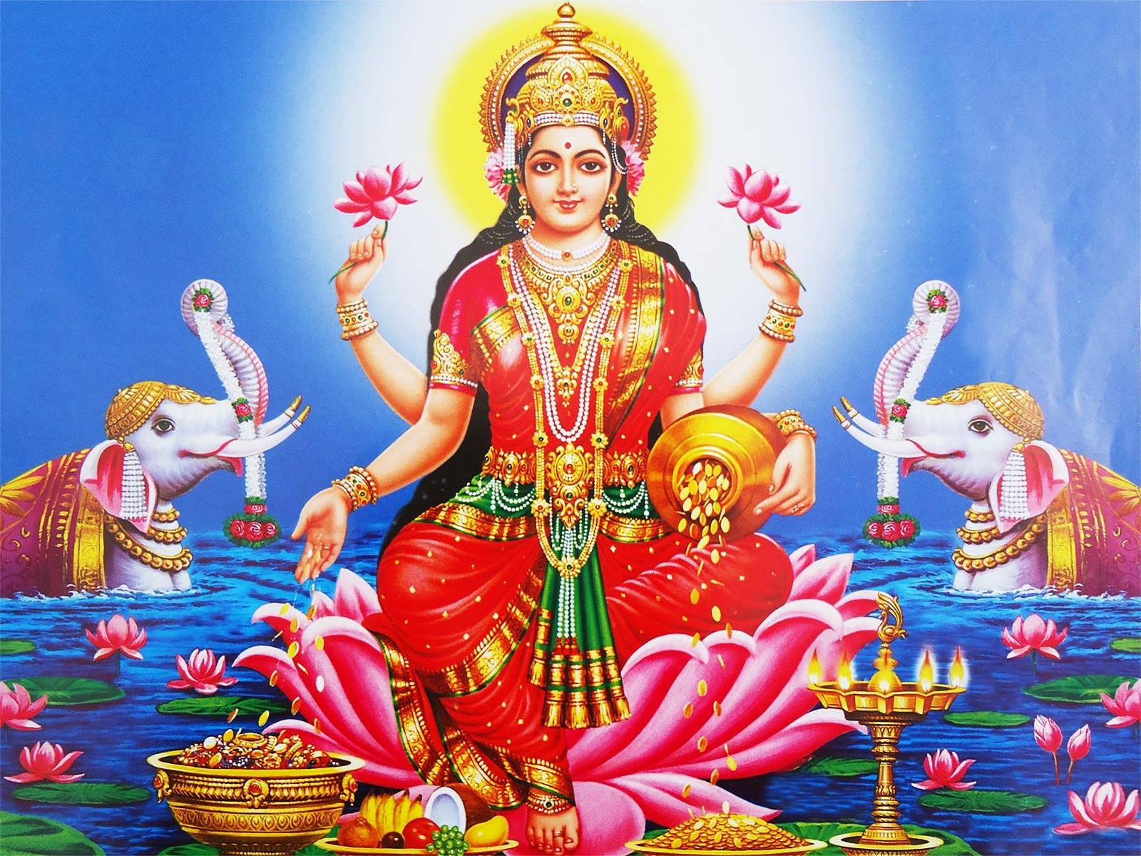 दिव्य कमल पुष्प जो देवी लक्ष्मी का प्रतीक है वॉलपेपर
