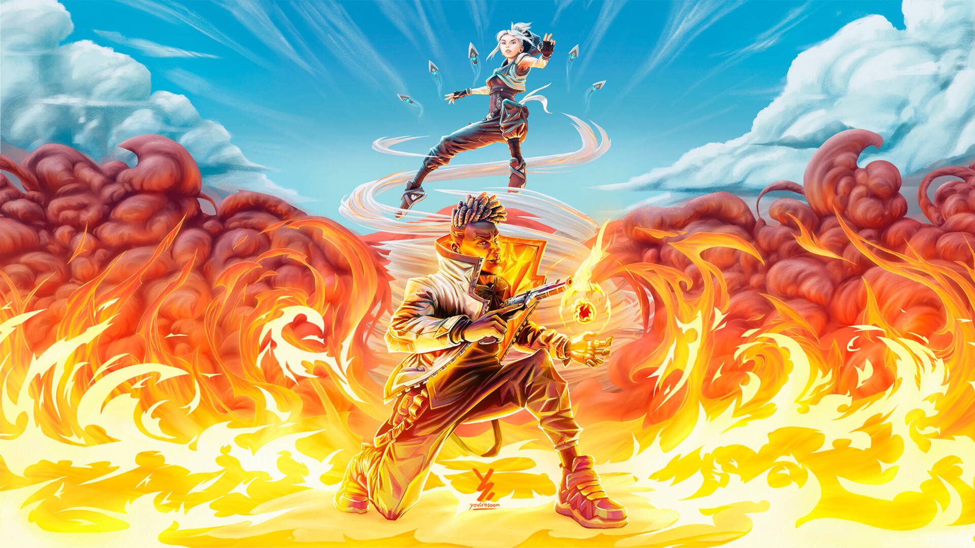 Valorant Phoenix और Jett वॉलपेपर — वैलोरेंट वॉलपेपर