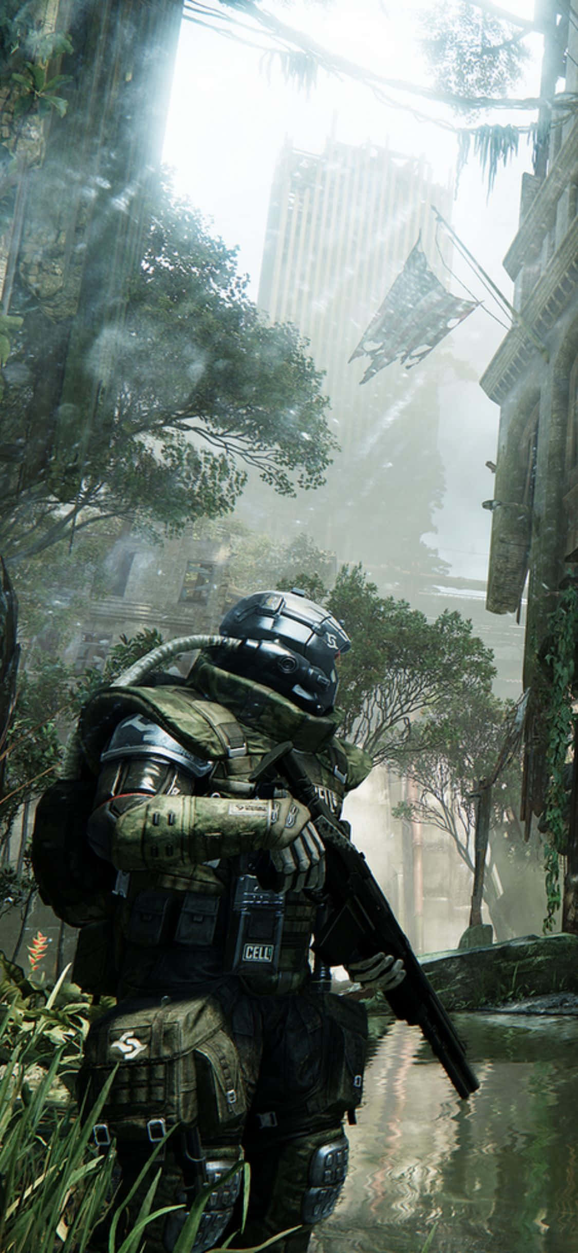 नए Crysis 3 में अलौकिक शक्ति का प्रकटीकरण, iPhone X के लिए डिज़ाइन किया गया वॉलपेपर