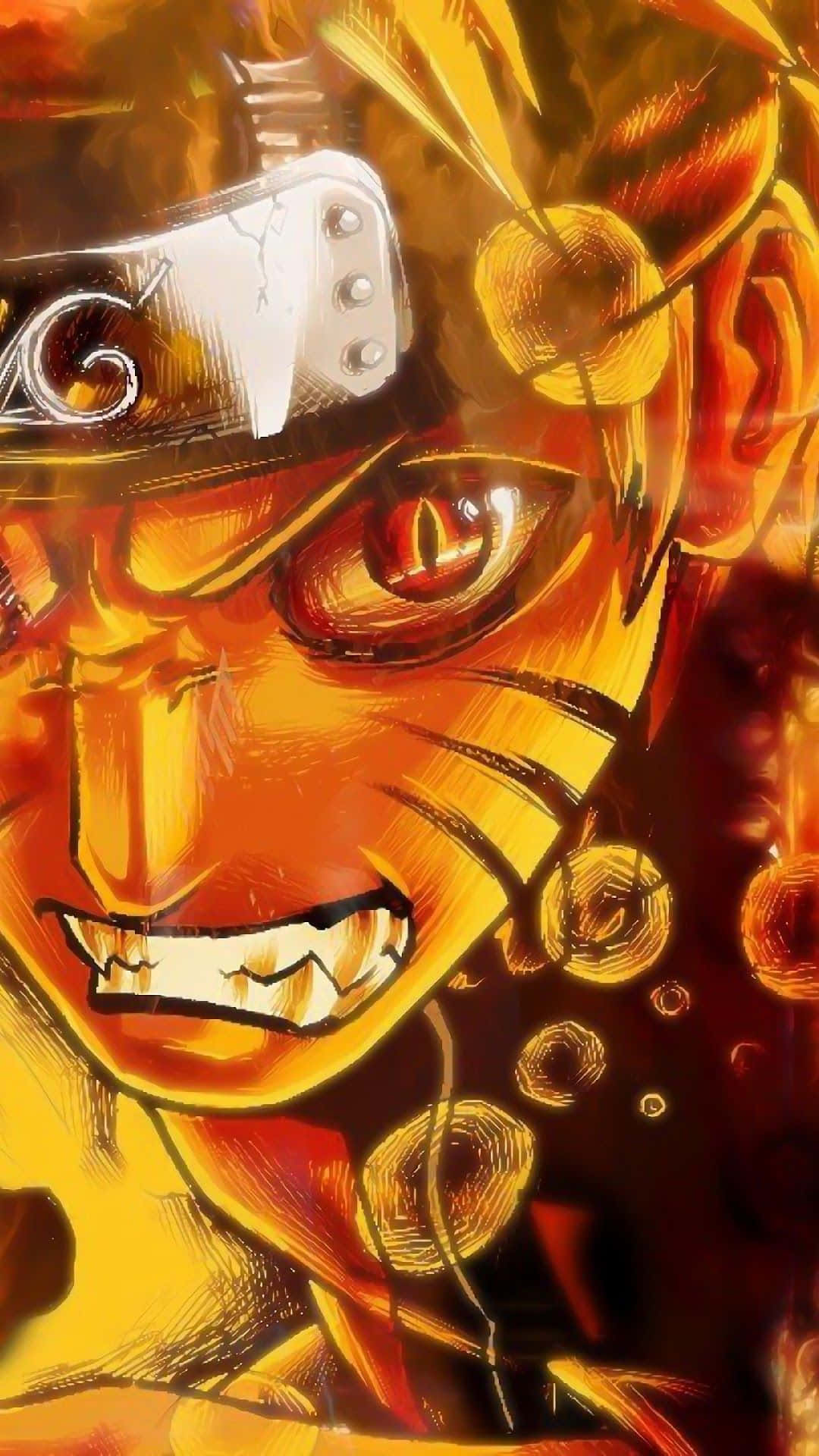 नारुतो उज़ुमाकी का अद्वितीय फ़ोन बैकग्राउंड में शक्तिशाली ऊर्जा का विस्फोट वॉलपेपर
