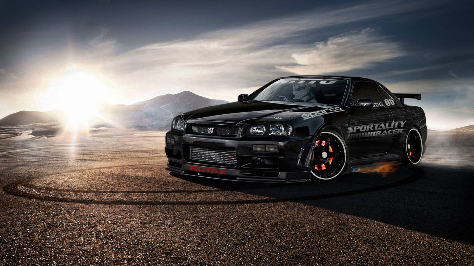 निसान स्काईलाइन GTR R34 ड्रिफ्ट कार वॉलपेपर