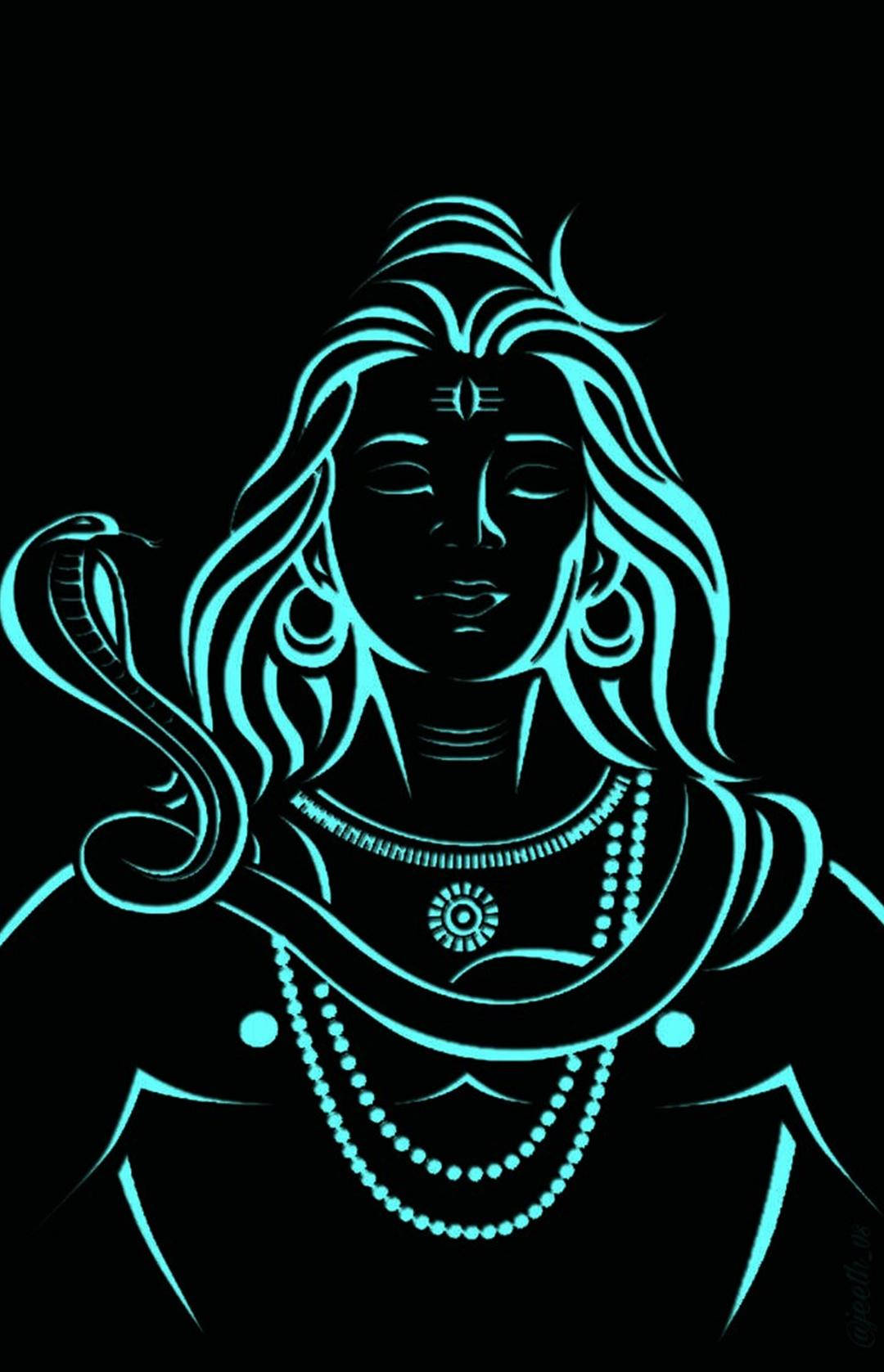 नीयन एचडी में महाकाल के भगवान शिव — नियॉन वॉलपेपर