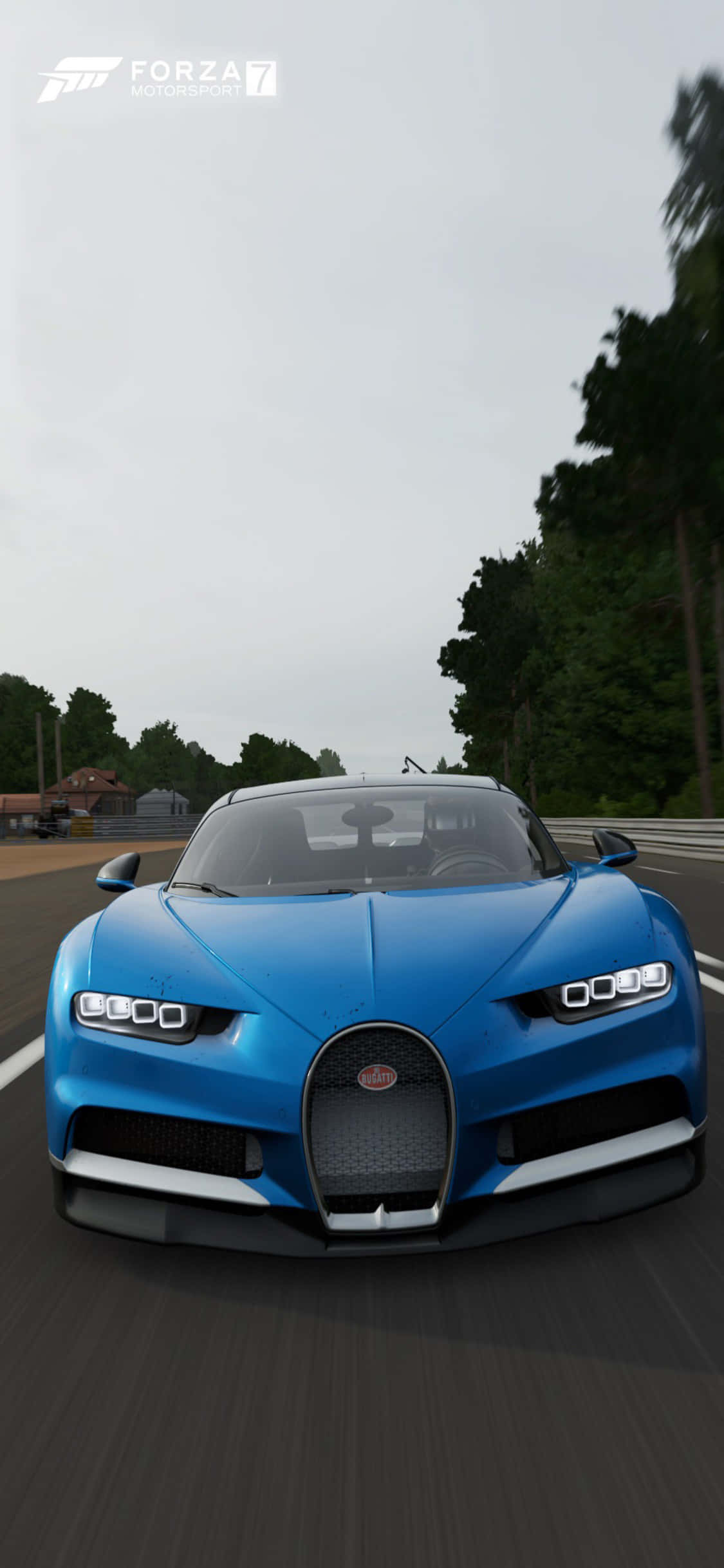 नीला Bugatti Chiron iPhone X Forza Motorsport 7 बैकग्राउंड वॉलपेपर