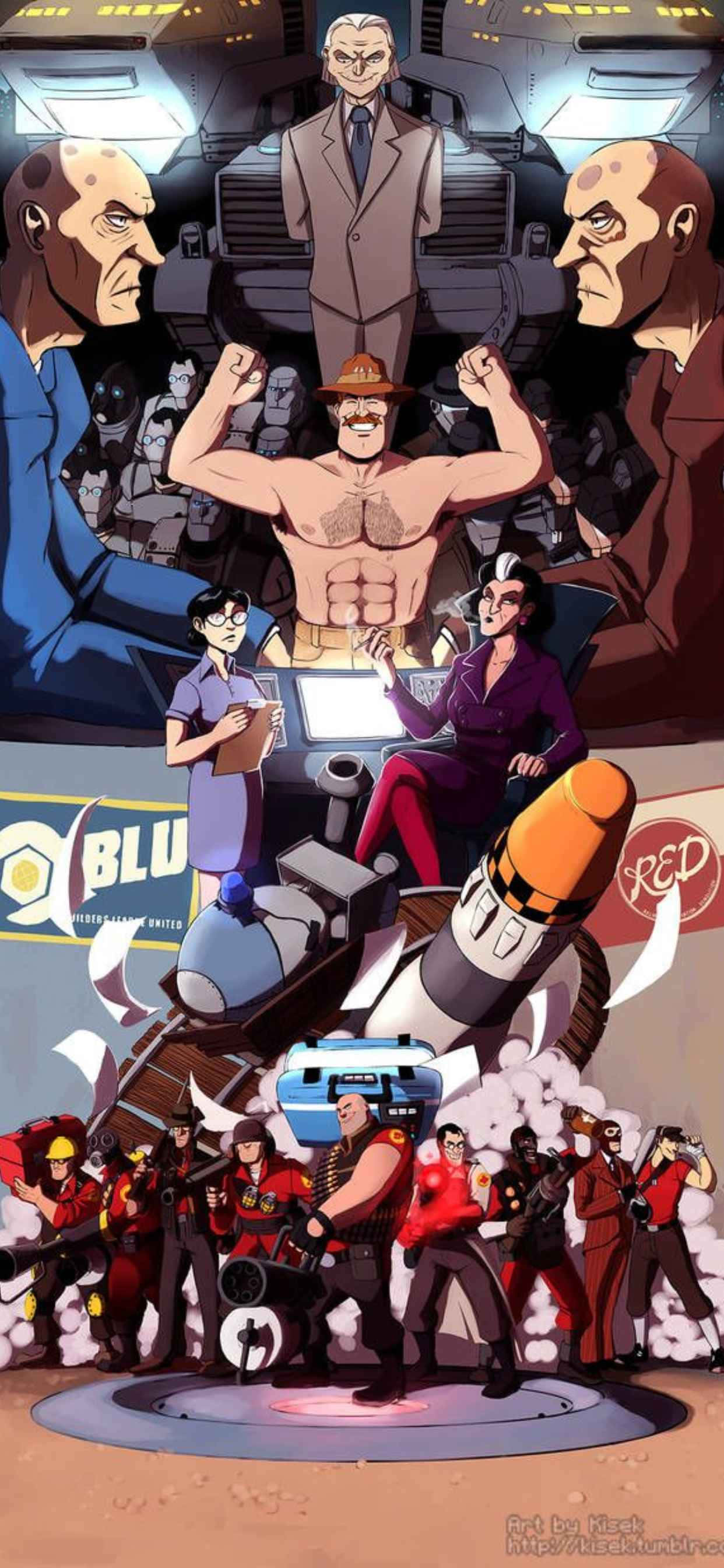 नीला और लाल iPhone XS Max Team Fortress 2 बैकग्राउंड वॉलपेपर