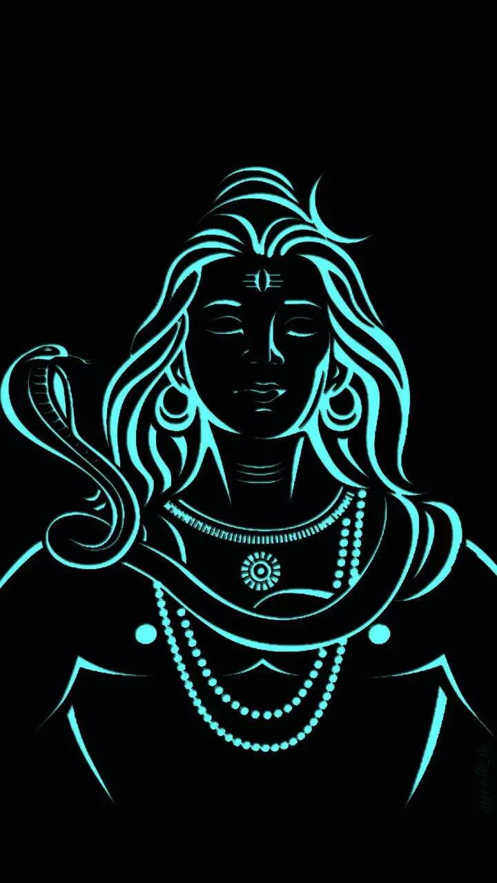 नीला महादेव रुद्र अवतार आउटलाइन वॉलपेपर