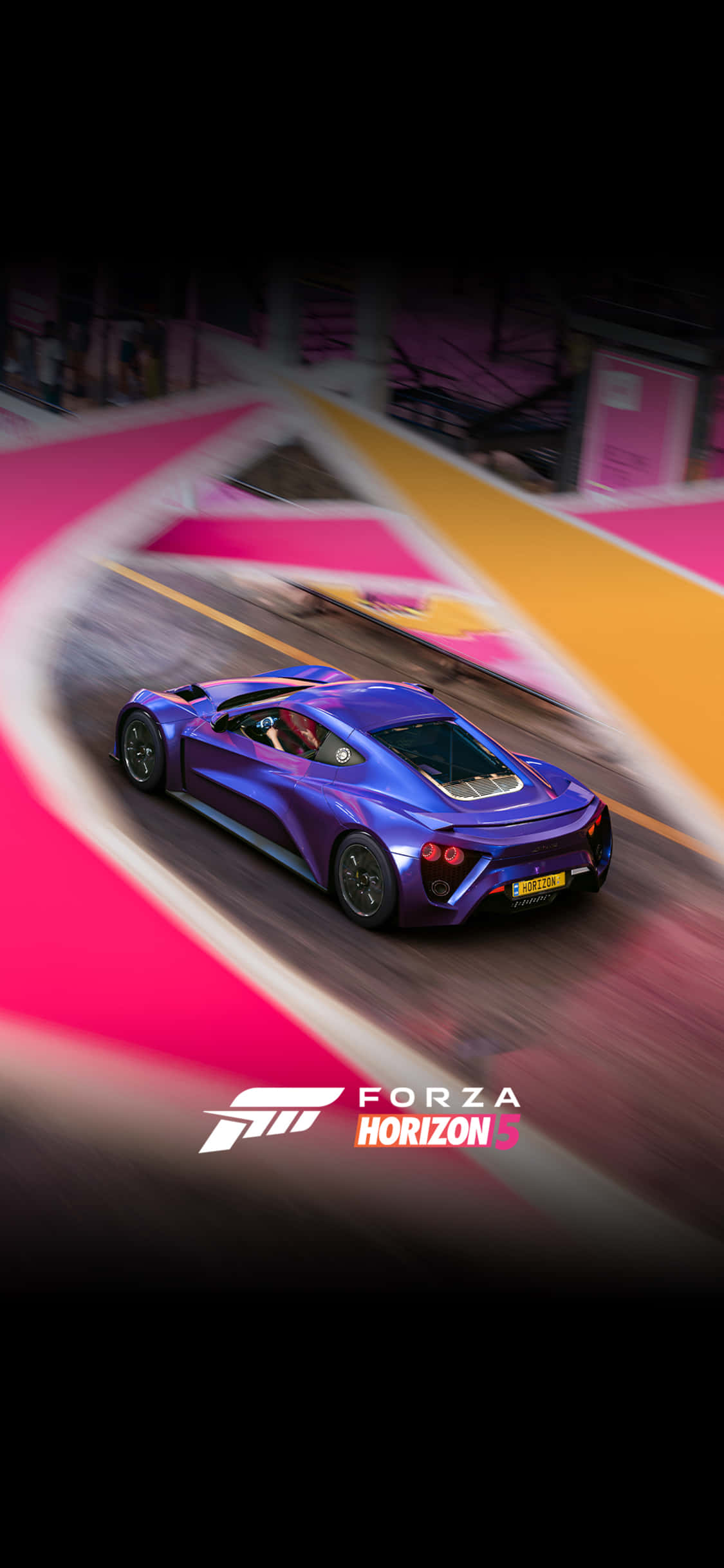 नीली Zenvo iPhone X Forza Motorsport 7 पृष्ठभूमि वॉलपेपर