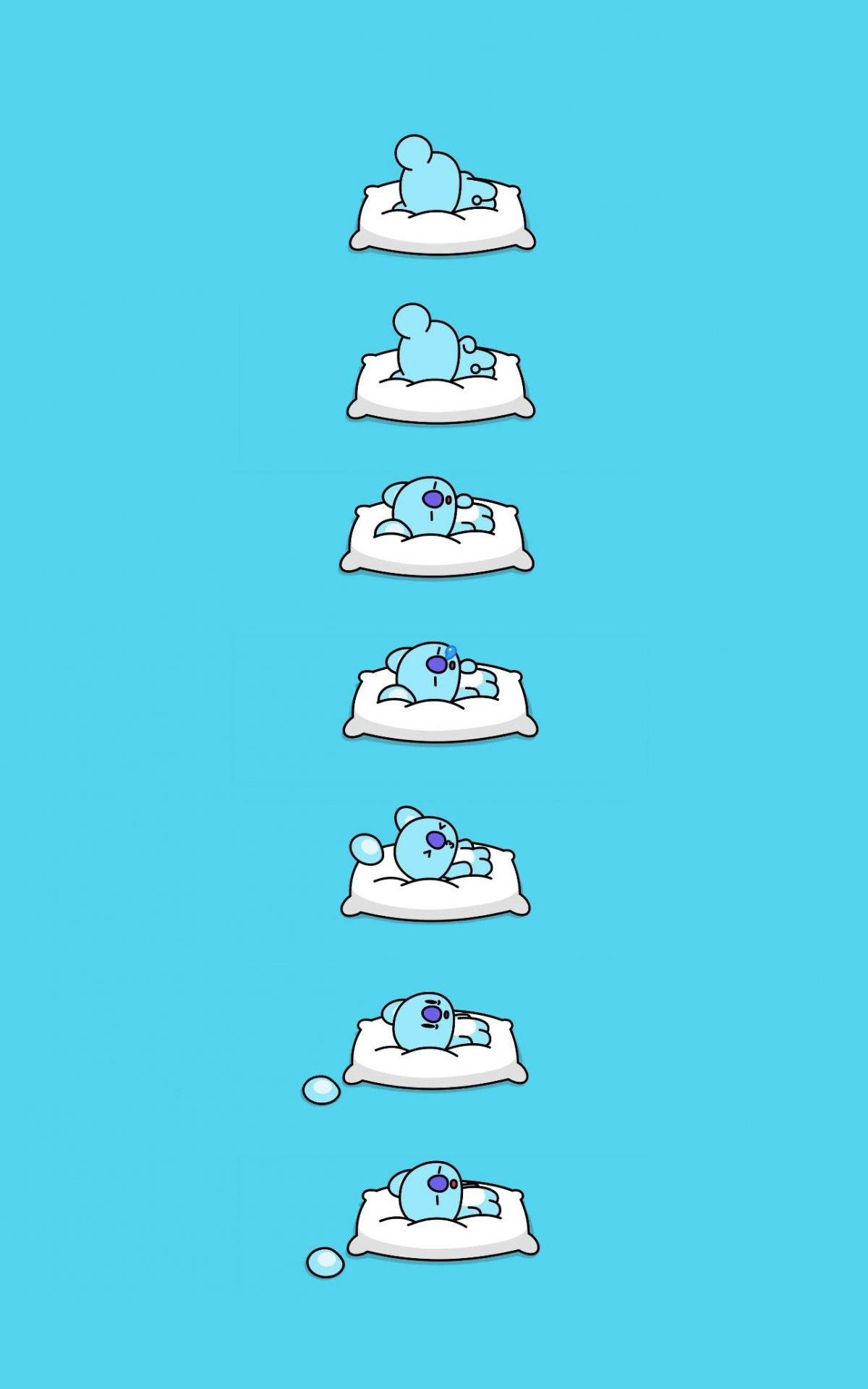 प्यारा BT21 Koya सोता हुआ वॉलपेपर