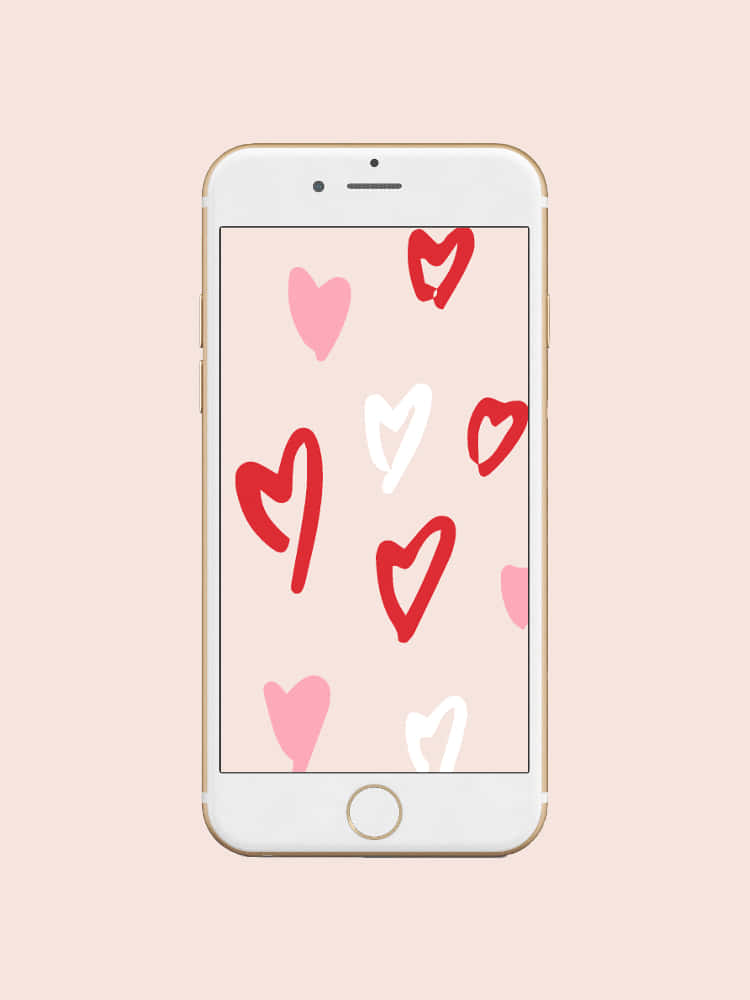 प्यारा वैलेंटाइन दिल फोन चित्रण वॉलपेपर