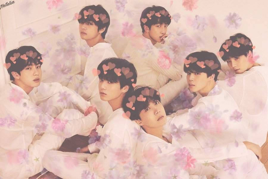 प्यारी BTS टीम का सपनों जैसा दिल वाला फोटोशूट वॉलपेपर