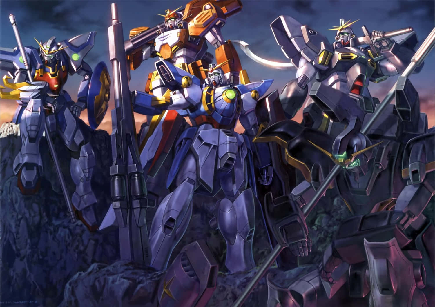 प्रतिष्ठित RX-78-2 गुंडम गर्व से खड़ा है। वॉलपेपर