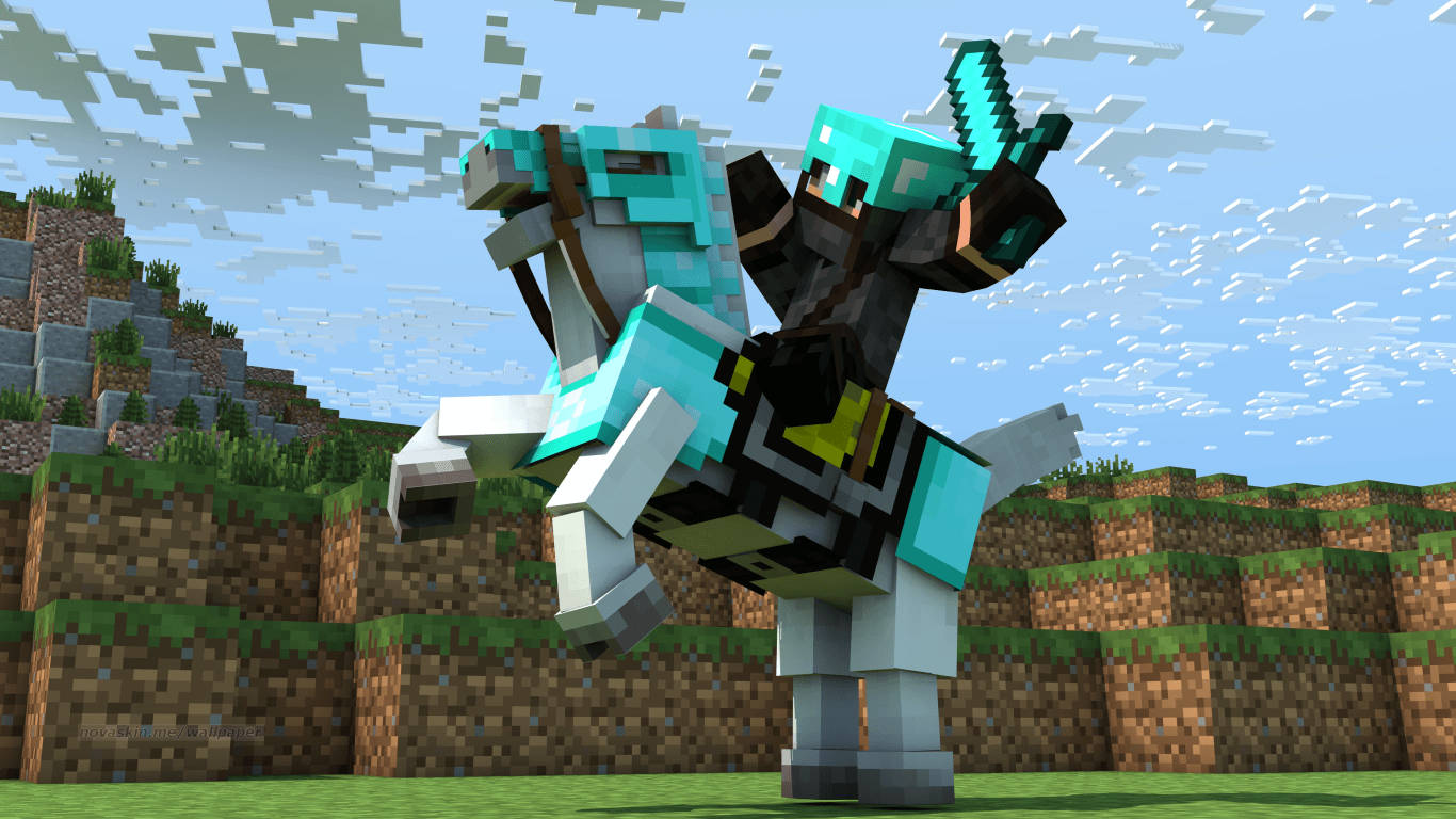 3D Minecraft बख्तरबंद नाइट निंजा वॉलपेपर — माइनक्राफ्ट वॉलपेपर