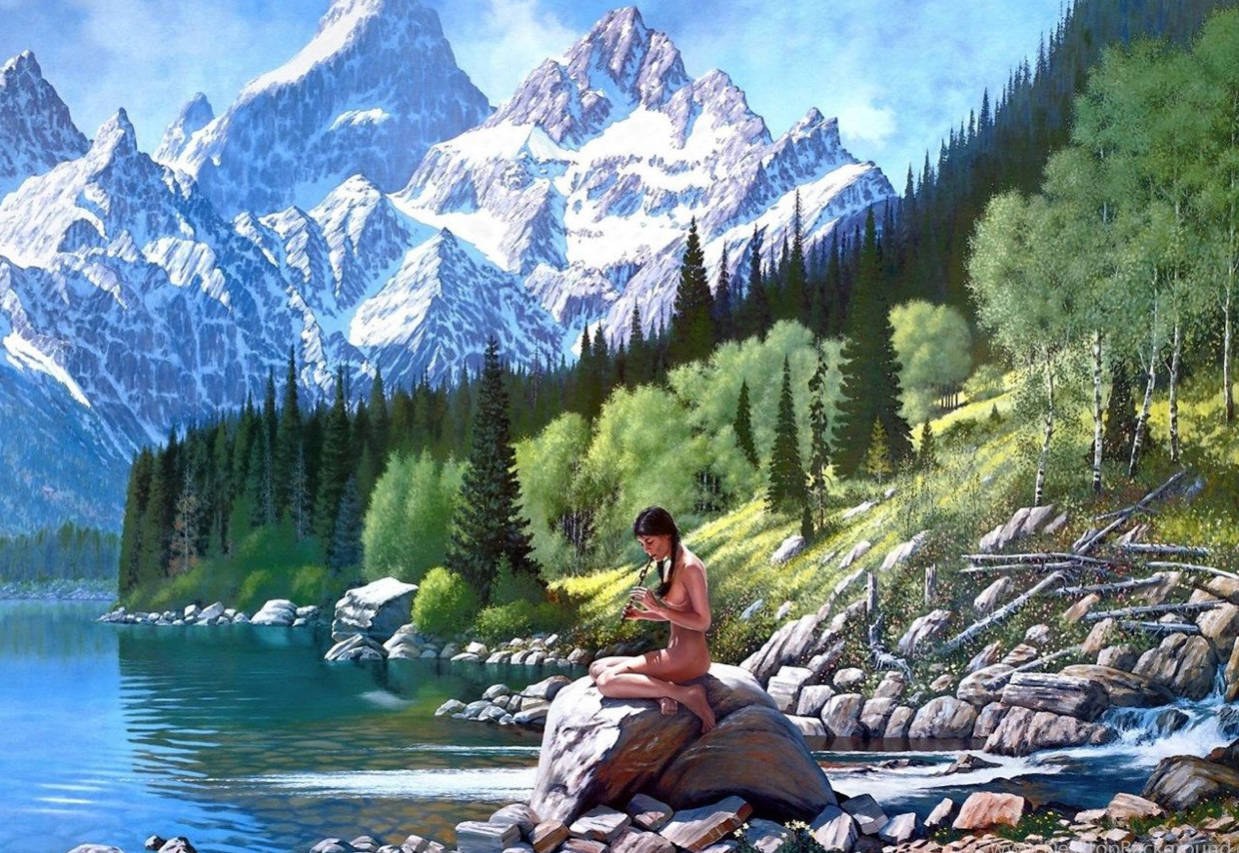 बांसुरी 3D प्रकृति वॉलपेपर