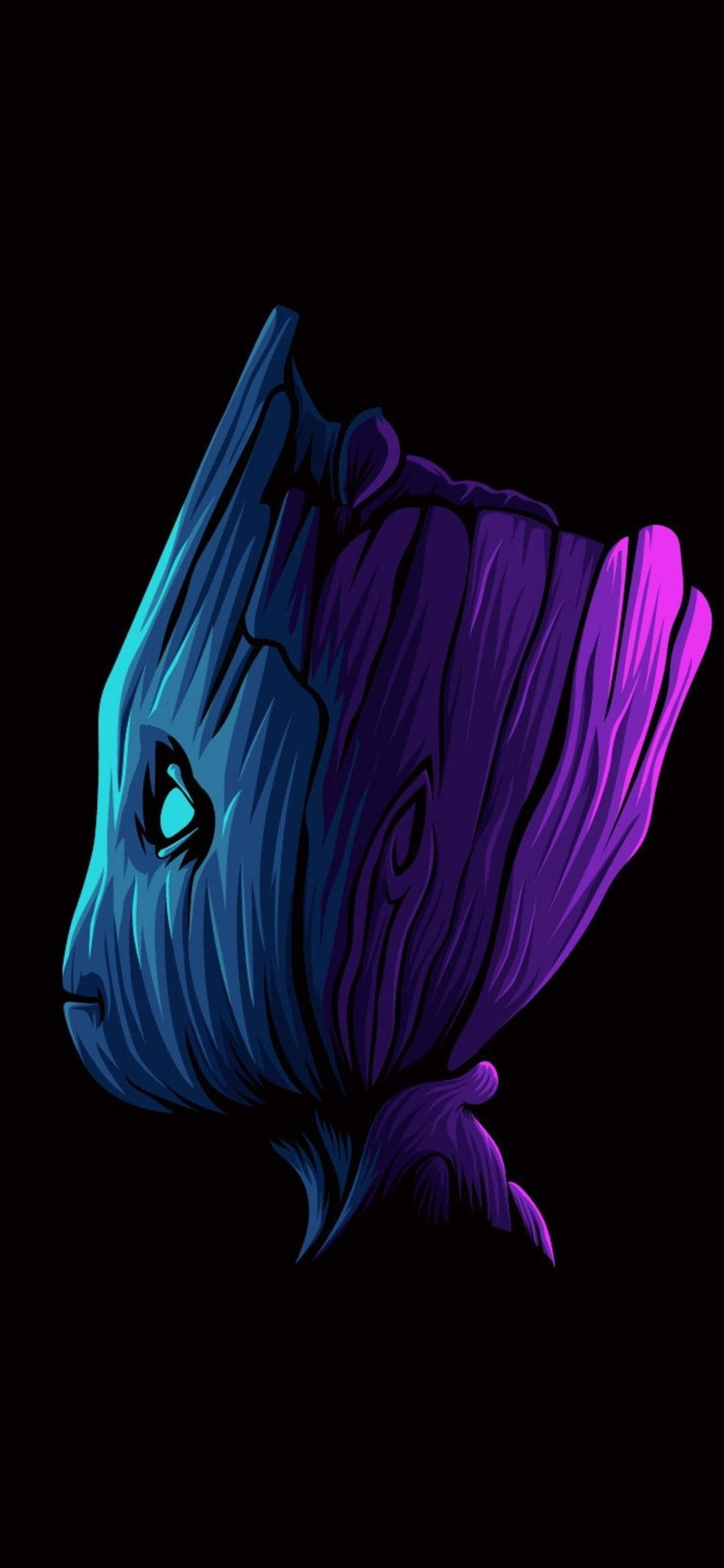 ब्लैक AMOLED ग्रूट वॉलपेपर