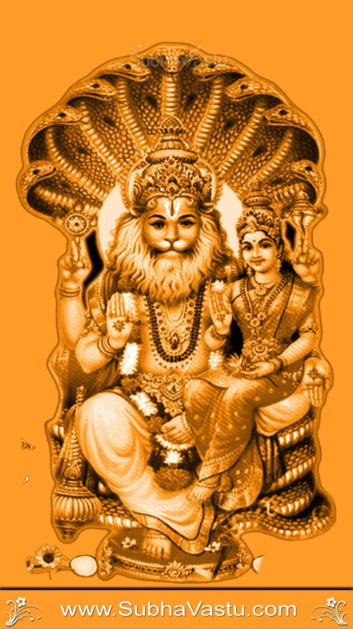 भगवान नरसिंह नारंगी सौंदर्य वॉलपेपर