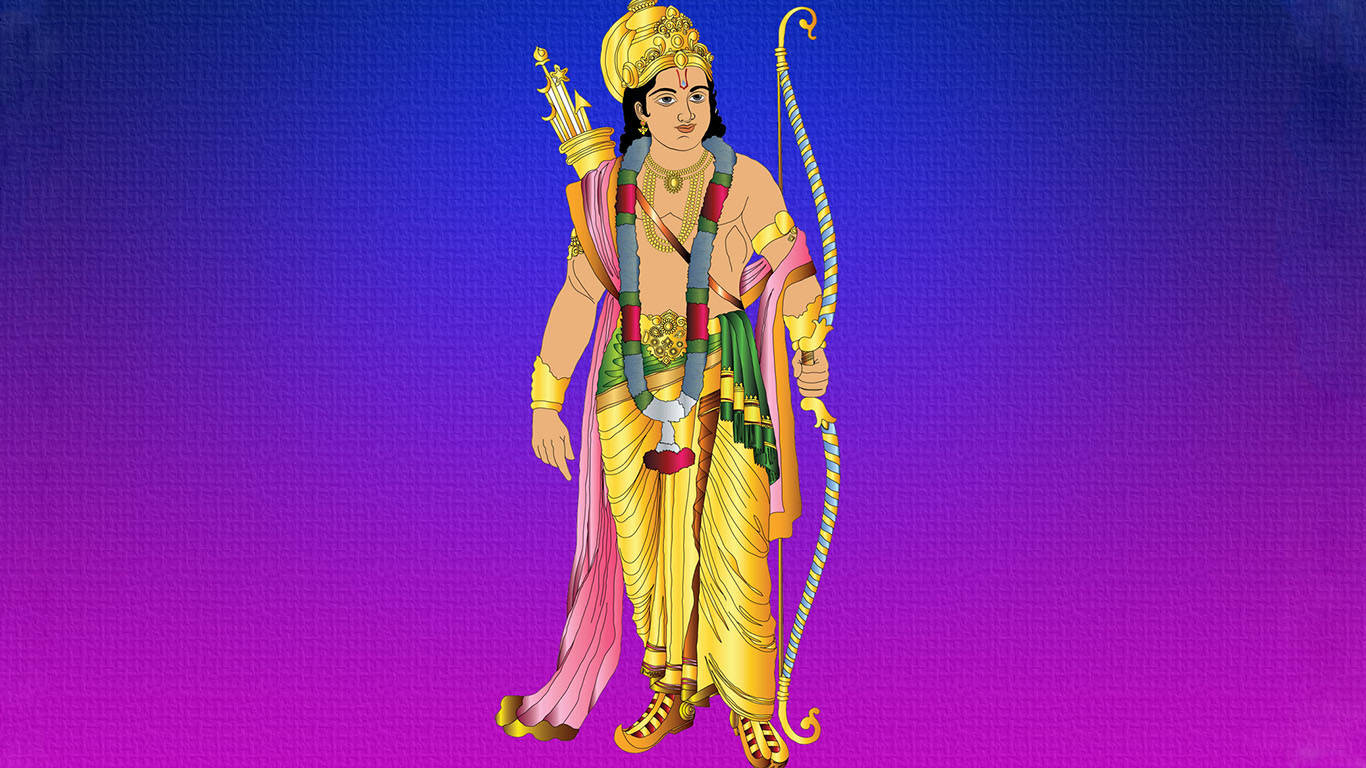 भगवान राम नीला बैंगनी पृष्ठभूमि — बैंगनी वॉलपेपर
