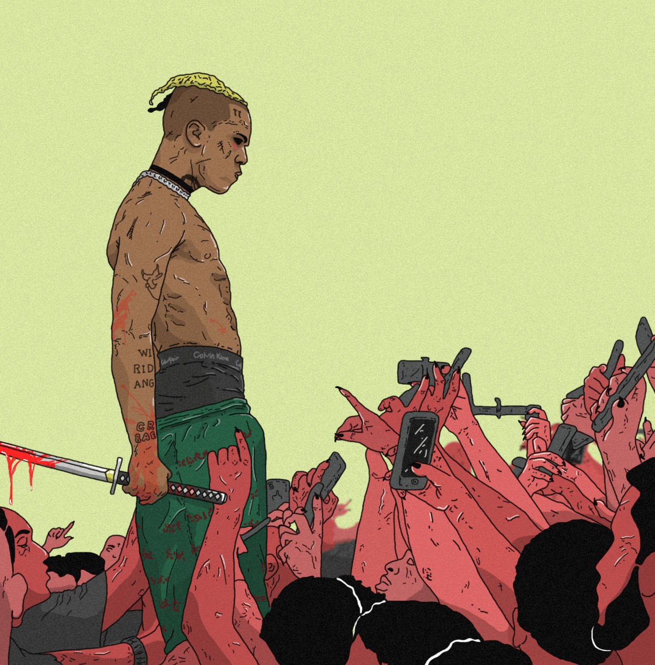 भीड़ में Xxxtentacion एनीमे वॉलपेपर