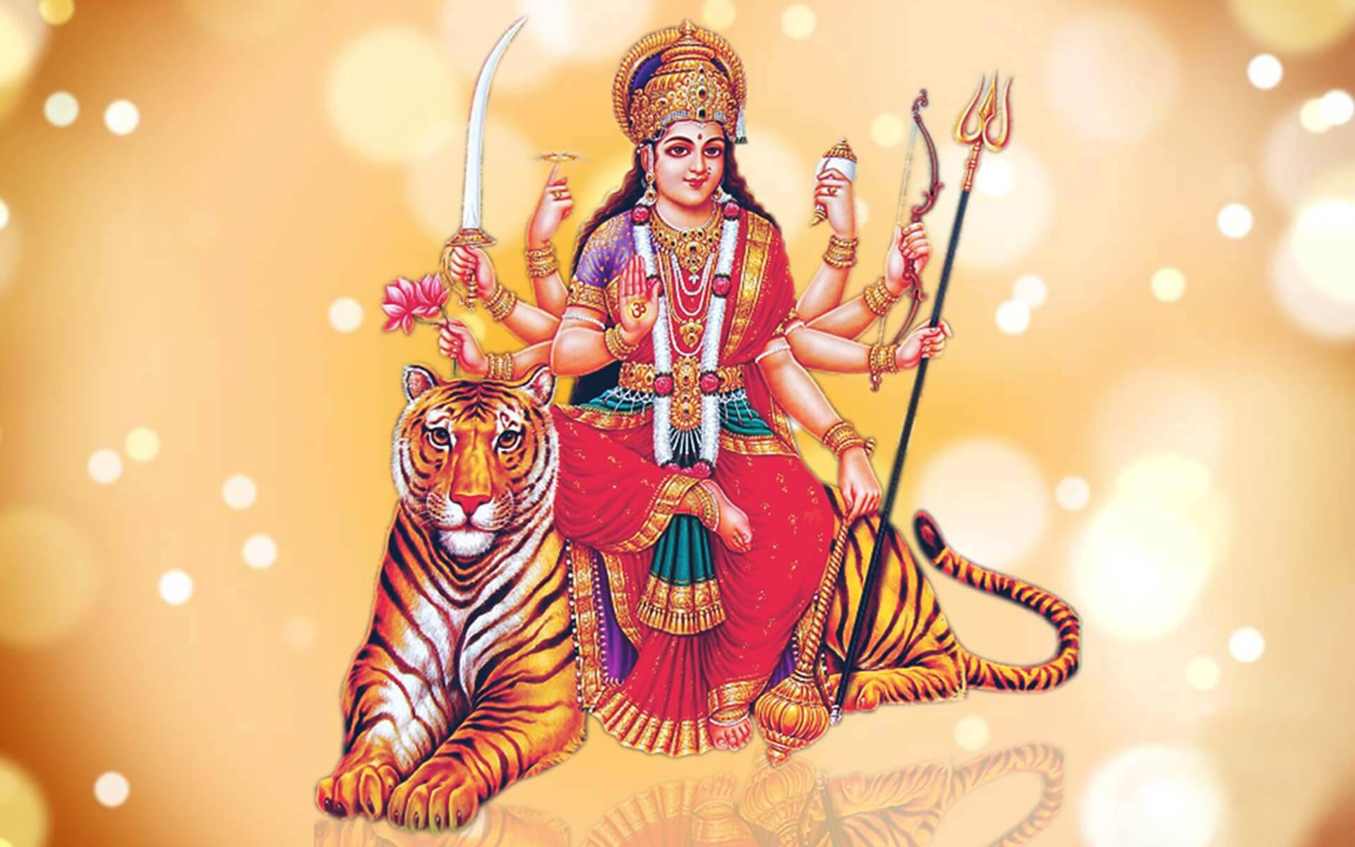 माँ शेरावाली गॉडेस बेज एस्थेटिक वॉलपेपर