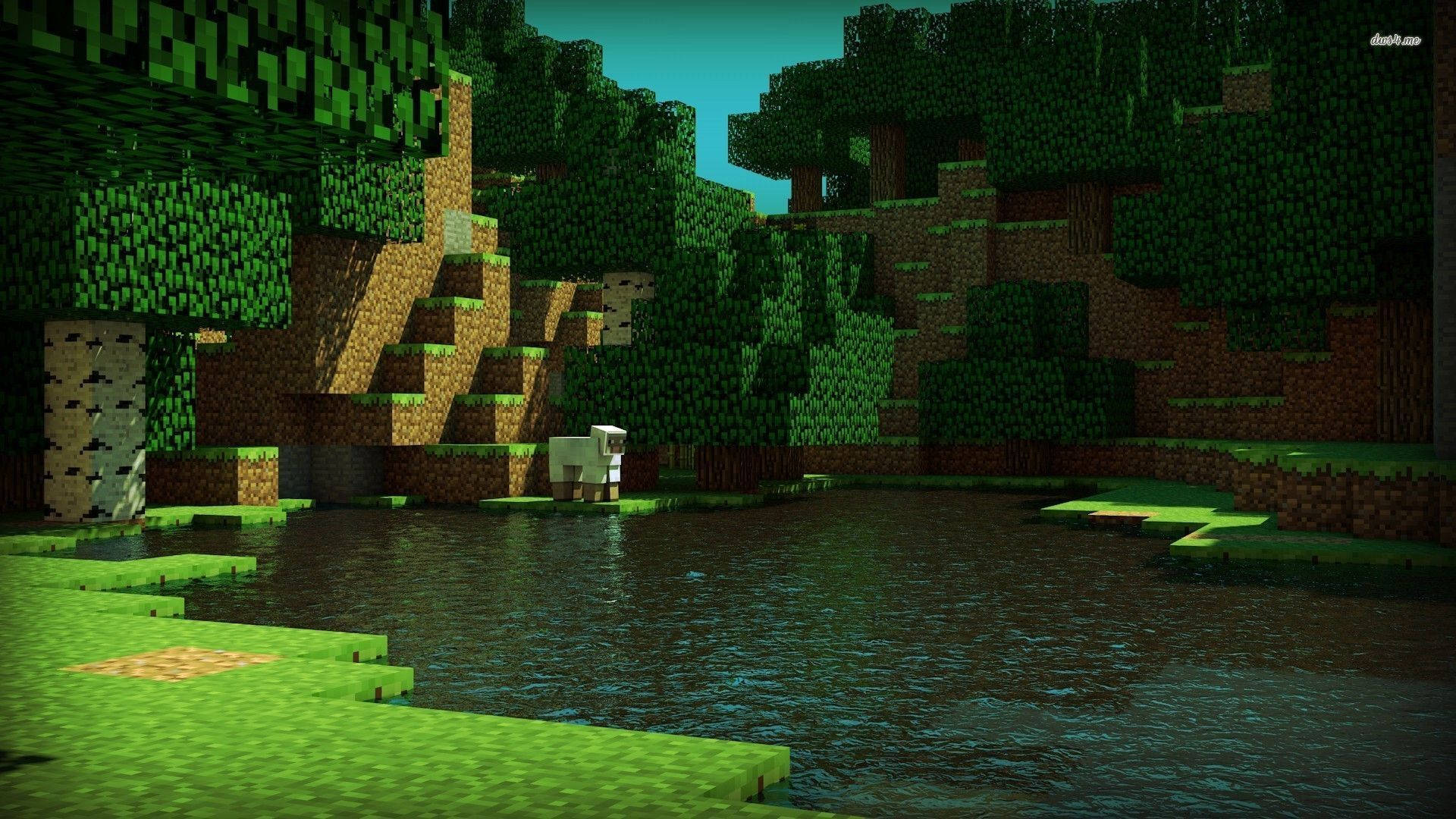 Minecraft HD दृश्य हरी प्रकृति वॉलपेपर — माइनक्राफ्ट वॉलपेपर
