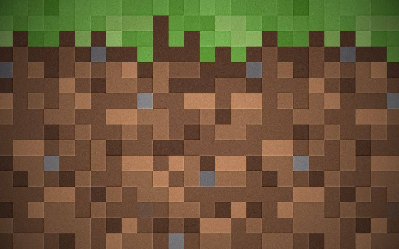 Minecraft डर्ट ग्रास पिक्सेलेटेड आर्ट वॉलपेपर — माइनक्राफ्ट वॉलपेपर