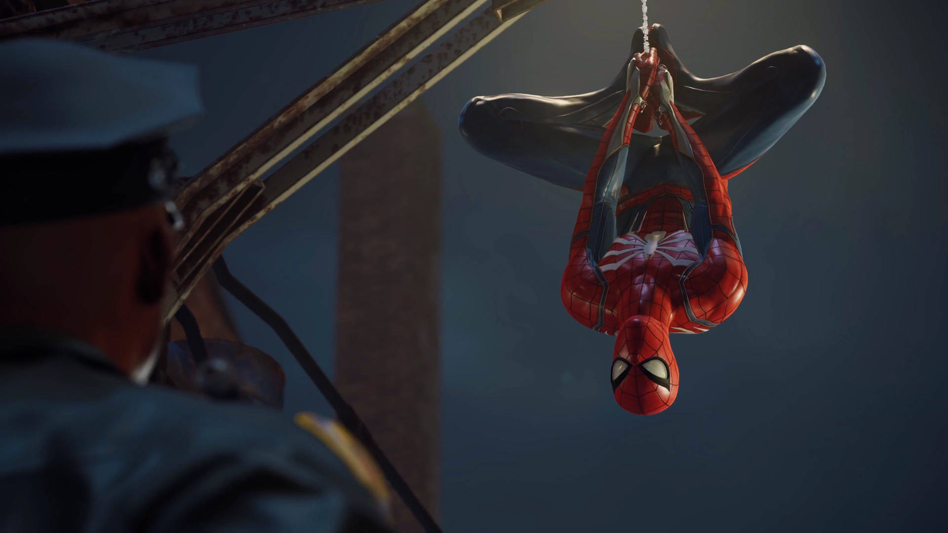 मार्वल स्पाइडरमैन उल्टा लटका हुआ 4K PS4 — मार्वल वॉलपेपर