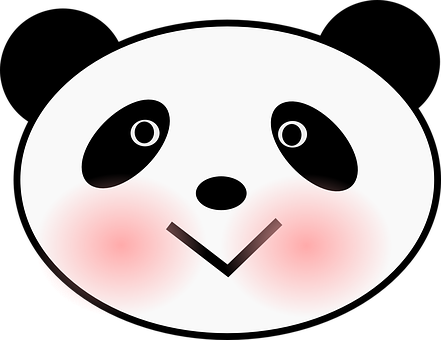 मुस्कुराता हुआ कार्टून पांडा चेहरा वॉलपेपर
