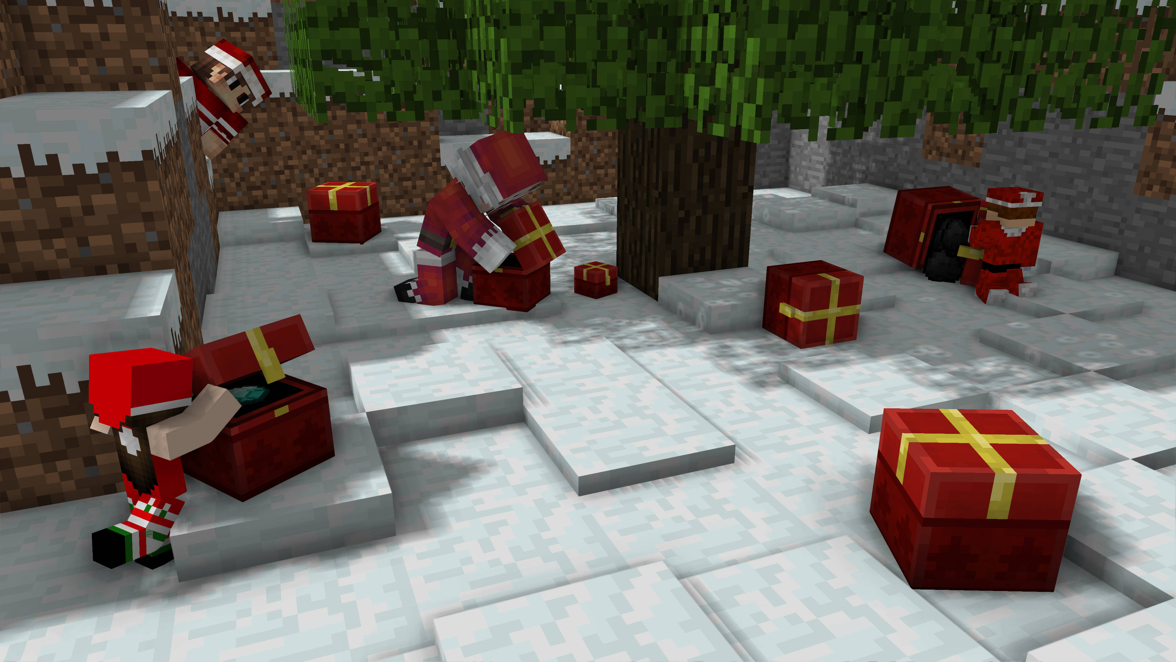 मूविंग Minecraft मेरी क्रिसमस वॉलपेपर