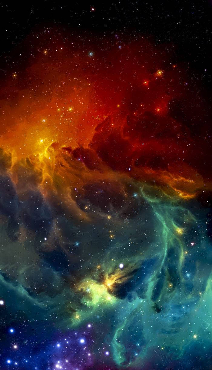 रंगीन अंतरिक्ष सौंदर्य iPhone 11 वॉलपेपर
