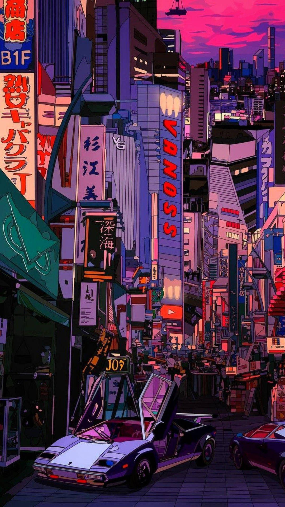 रेट्रो टोक्यो एस्थेटिक सिटी — Japan GIF वॉलपेपर