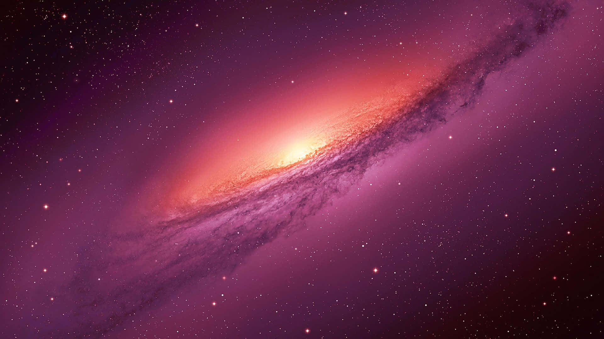 लाल और बैंगनी रंगों वाली एक आकाशगंगा वॉलपेपर