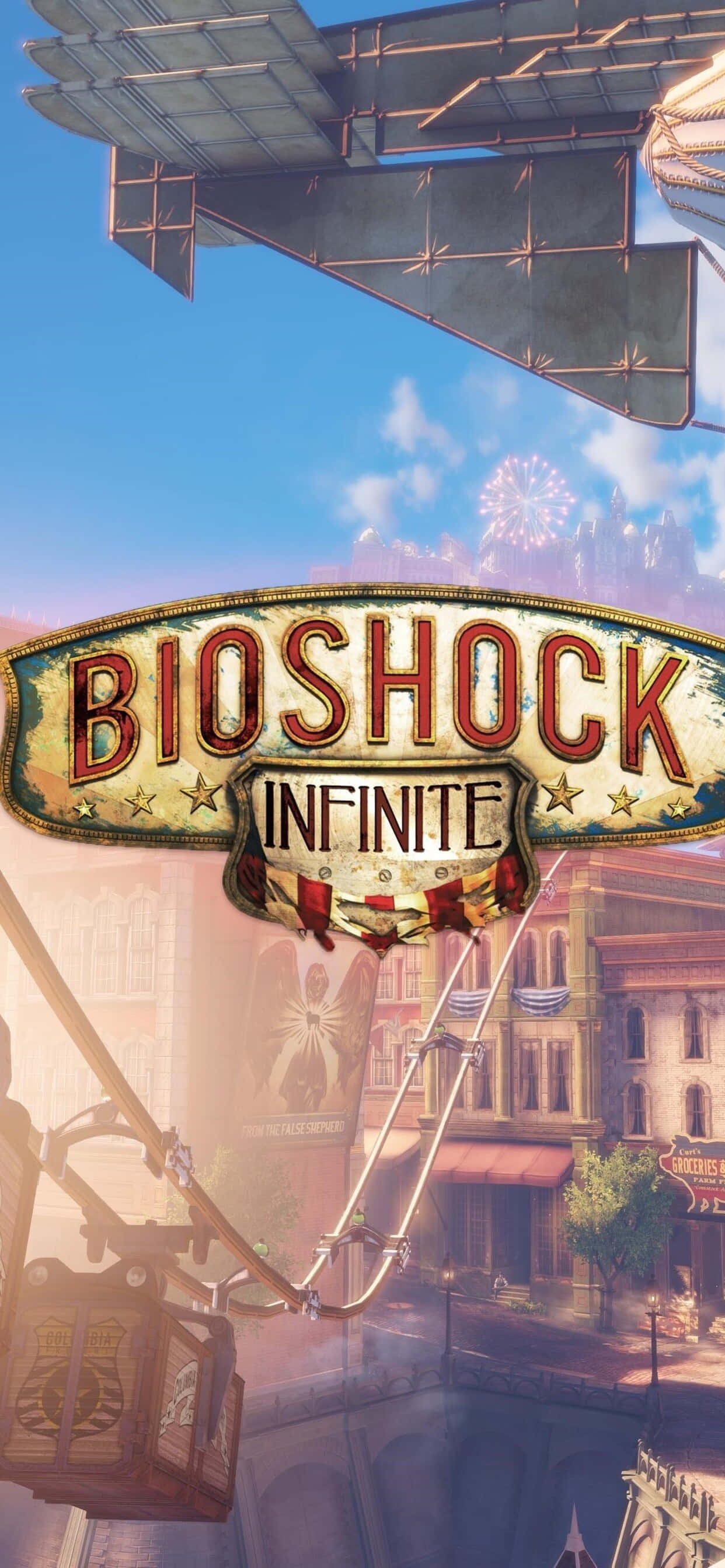 लोगो iPhone Xs Max Bioshock Infinite बैकग्राउंड वॉलपेपर