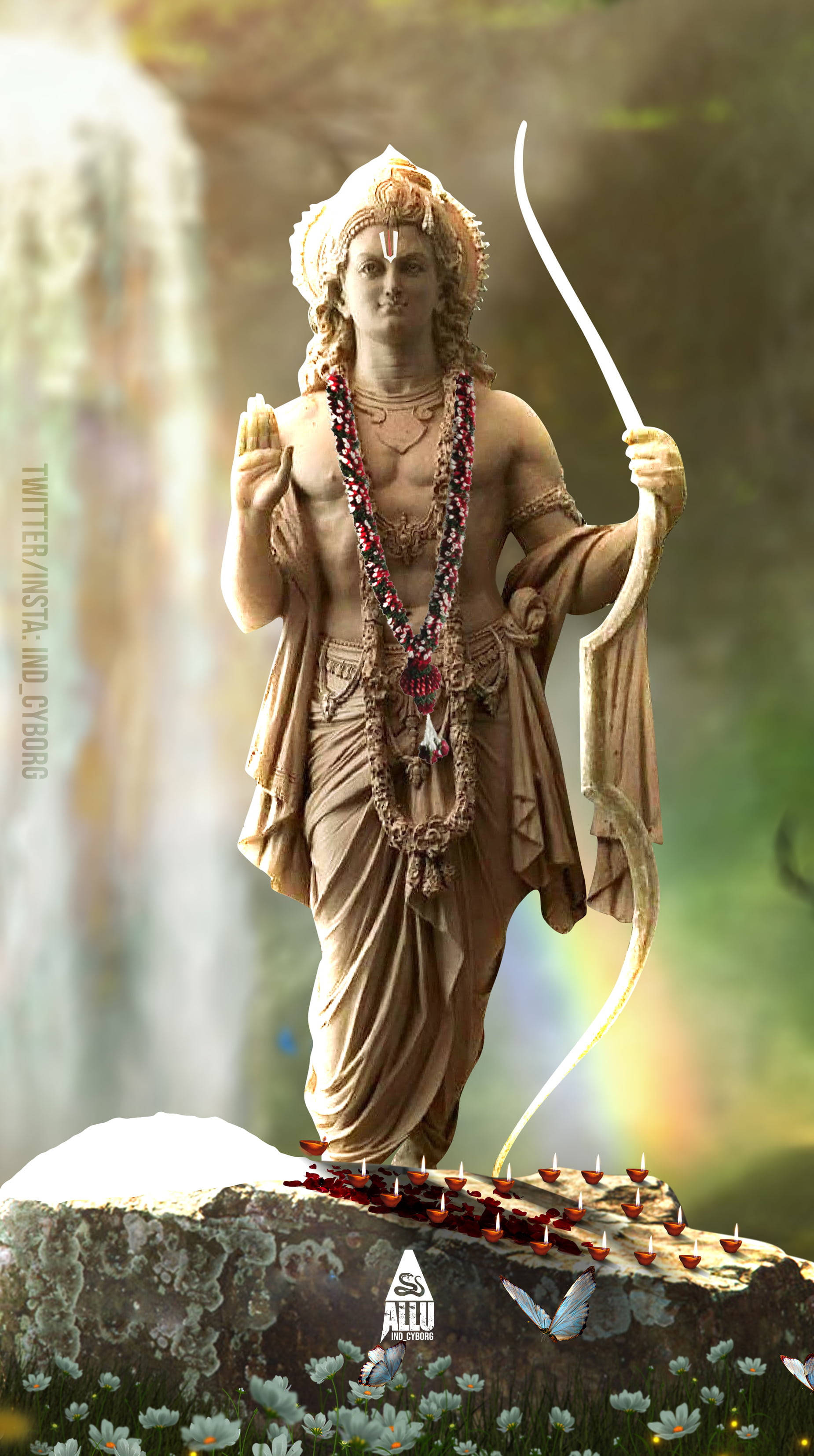 श्री राम वॉटरफॉल वॉलपेपर