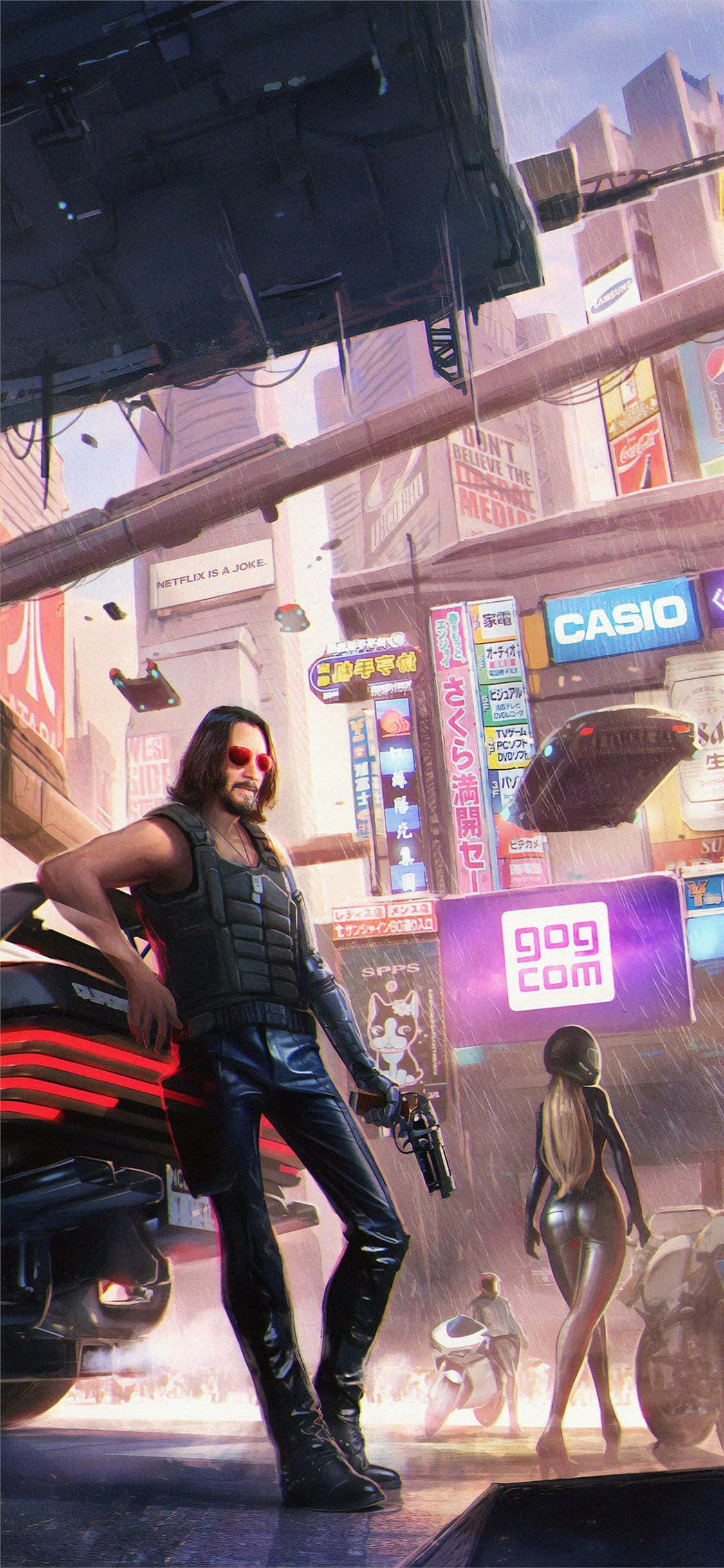 Cyberpunk 2077 थीम वाला Pixel 3XL वॉलपेपर