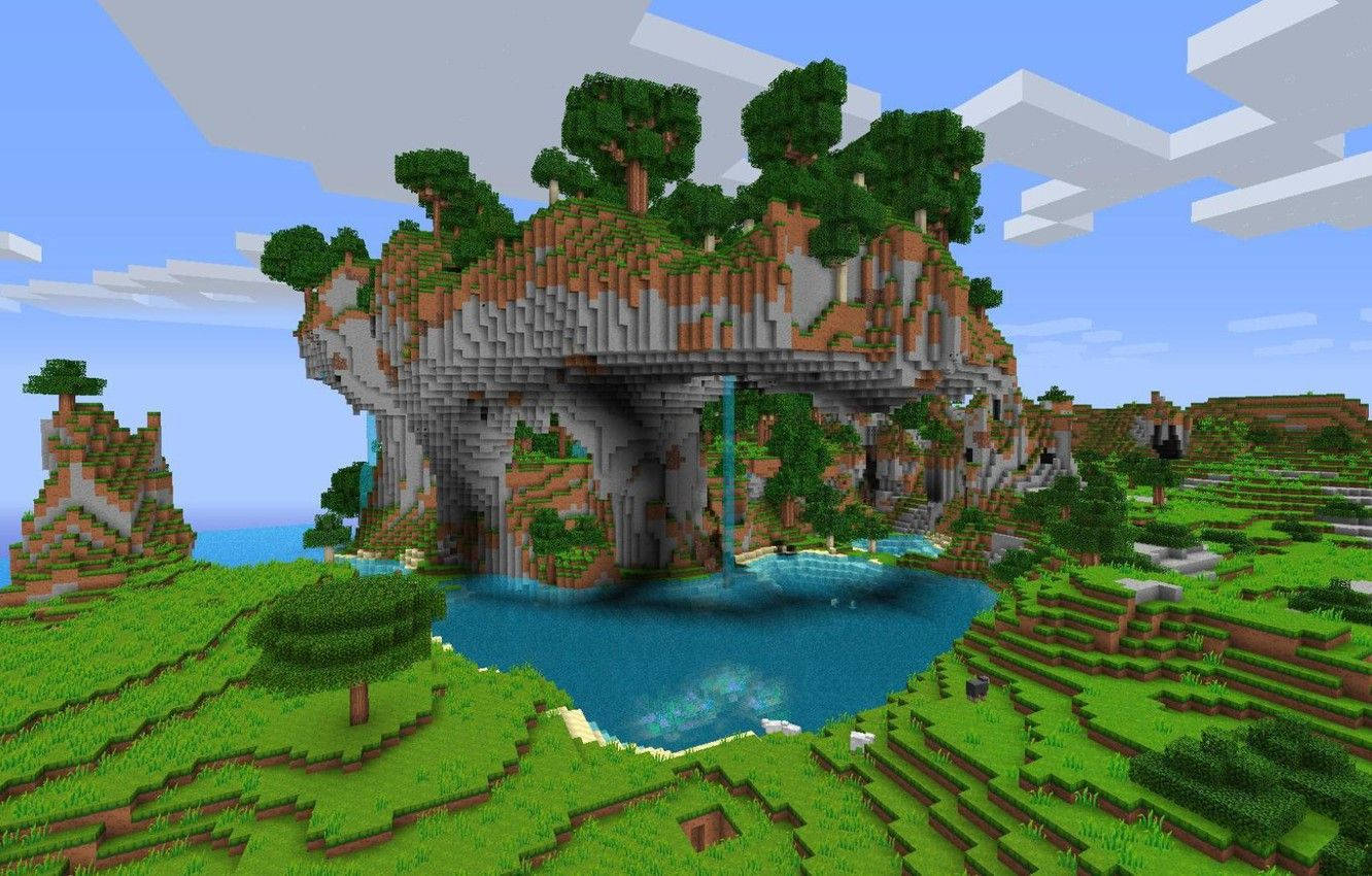 सुंदर Minecraft ऊंचा जंगल वॉलपेपर