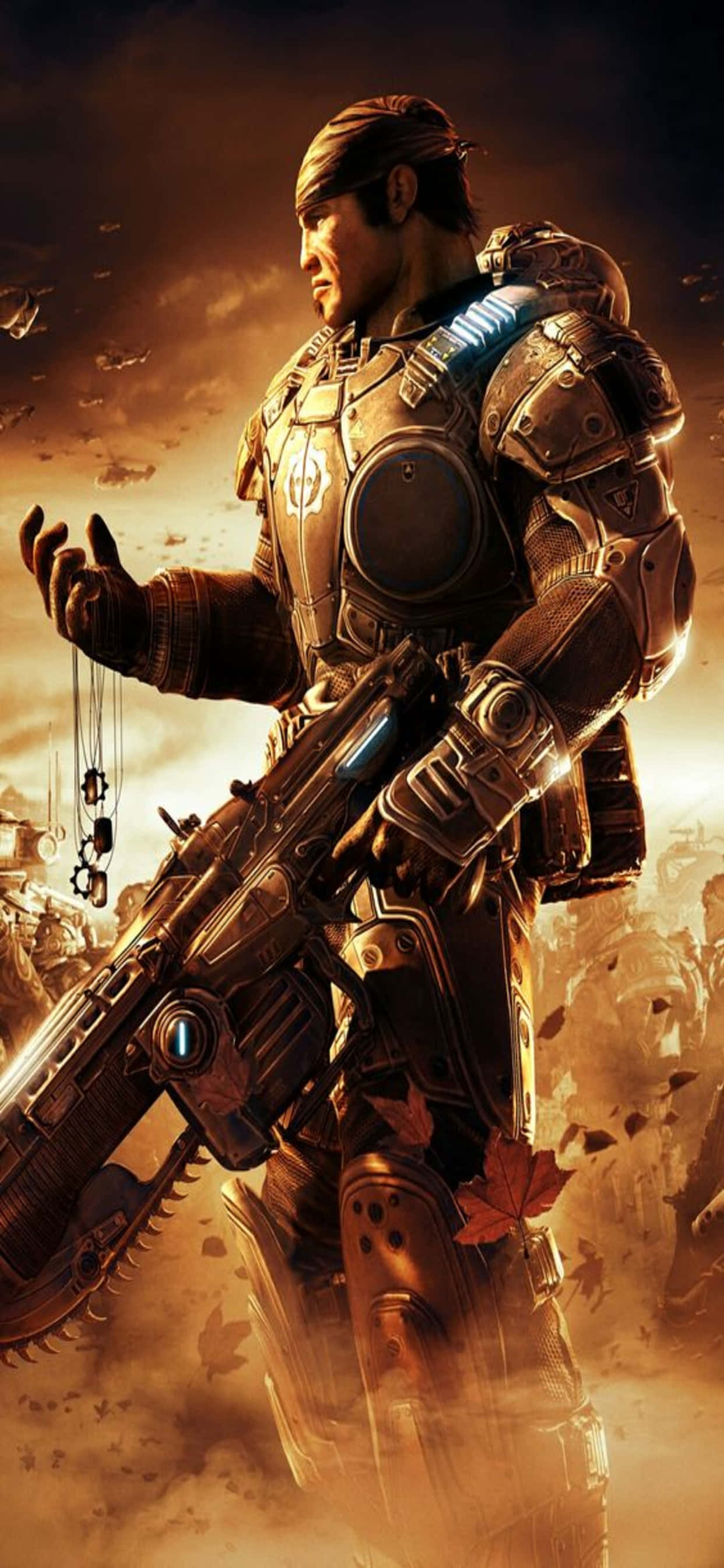 सेपिया Marcus iPhone XS Max Gears Of War 5 पृष्ठभूमि वॉलपेपर