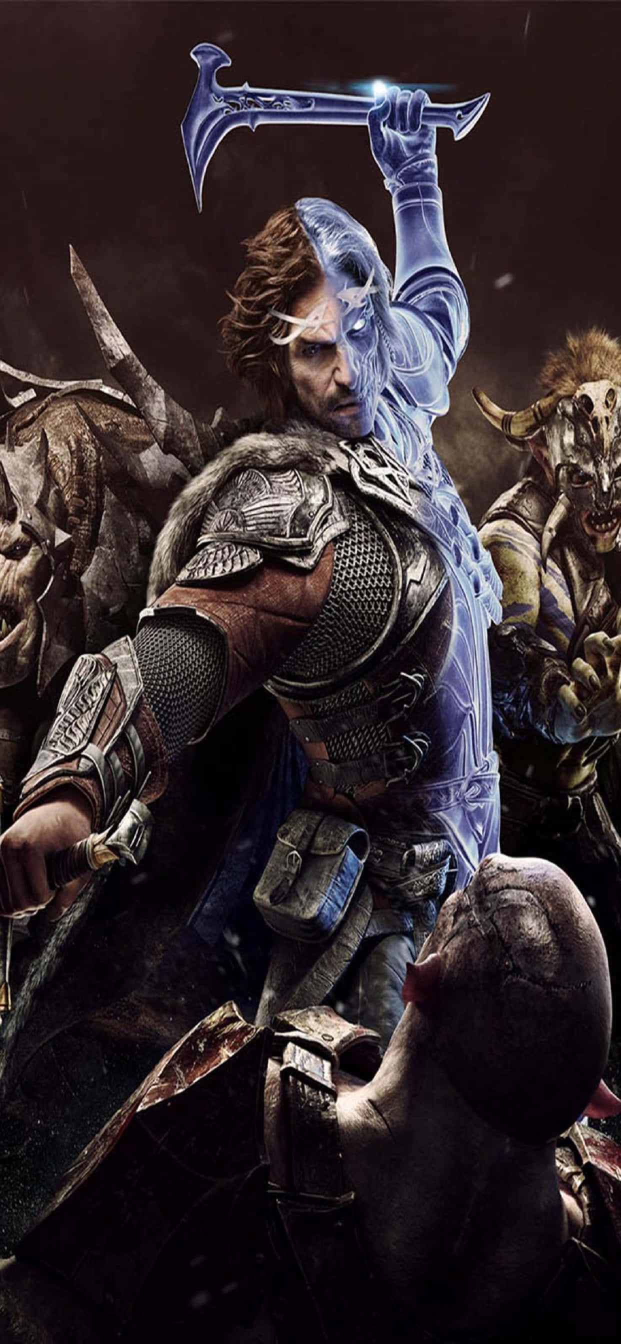 Celebrimbor हथौड़ा मारते हुए iPhone Xs Max Shadow Of Mordor बैकग्राउंड वॉलपेपर