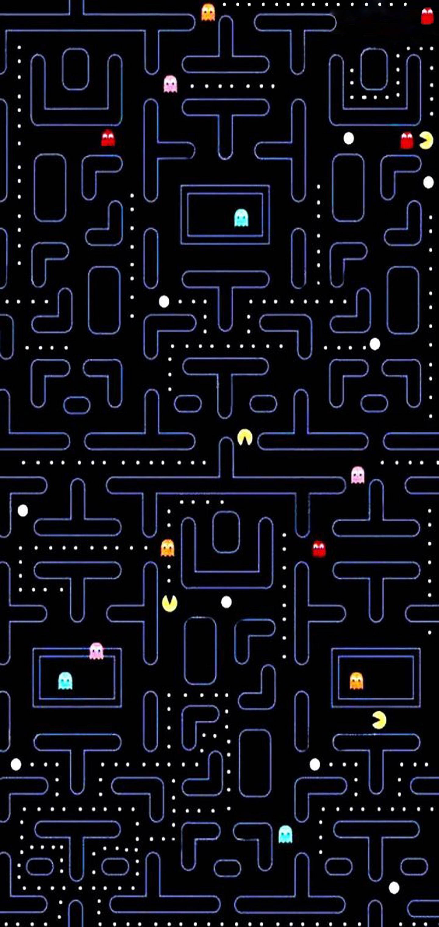 सैमसंग गैलेक्सी S10 प्लस पर PAC-MAN इंटरफ़ेस वॉलपेपर
