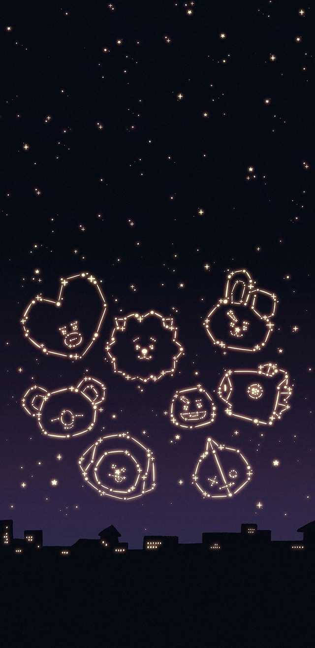 सौंदर्यपूर्ण BTS BT21 नक्षत्र वॉलपेपर