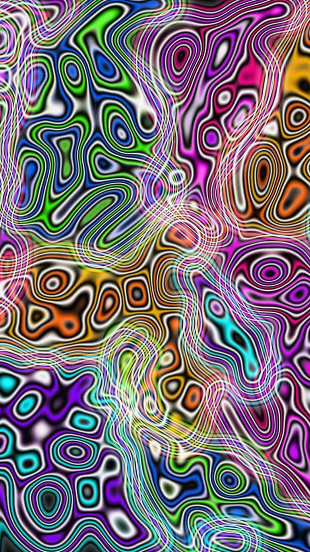 सौंदर्यपूर्ण ट्रिपी रंगीन बूँदें वॉलपेपर