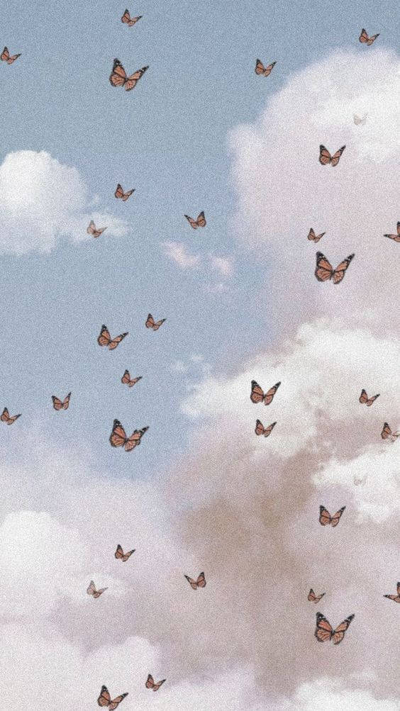सौंदर्यपूर्ण फोन तितलियाँ वॉलपेपर