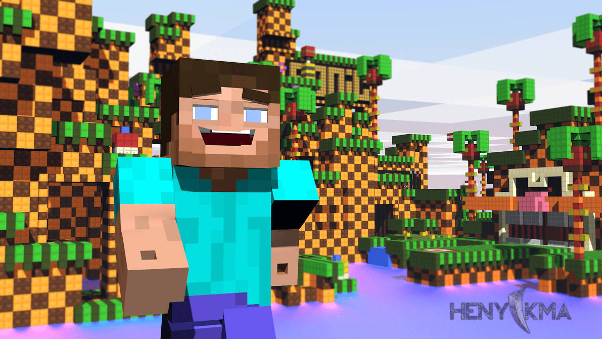 हँसता हुआ स्टीव Minecraft वॉलपेपर — माइनक्राफ्ट वॉलपेपर