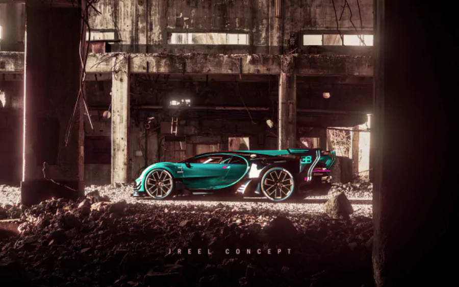 हरी Bugatti Chiron 4K वॉलपेपर
