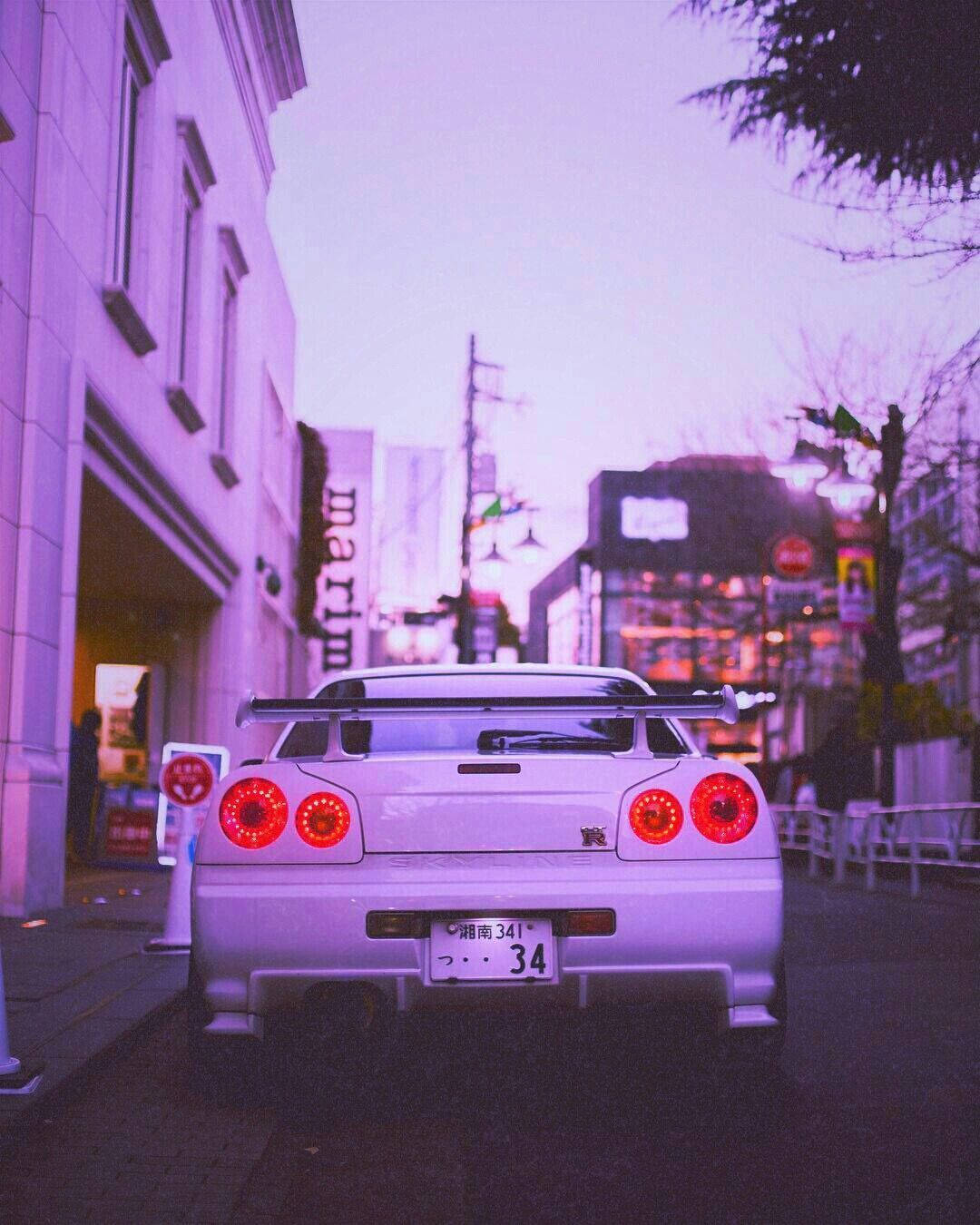 हल्का बैंगनी JDM कार वॉलपेपर