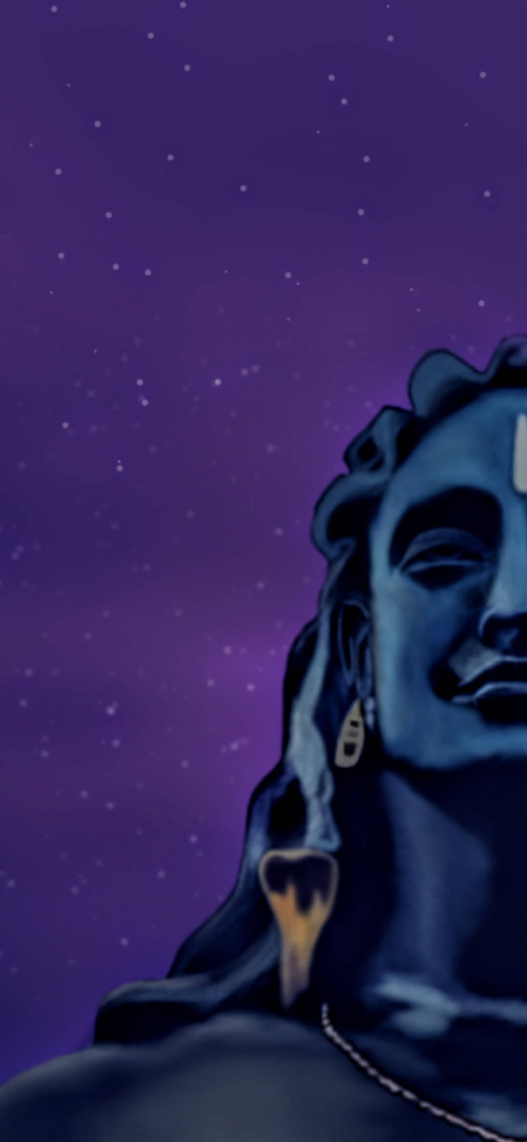 हाफ-पोर्ट्रेट आर्टवर्क आदियोगी शिव वॉलपेपर